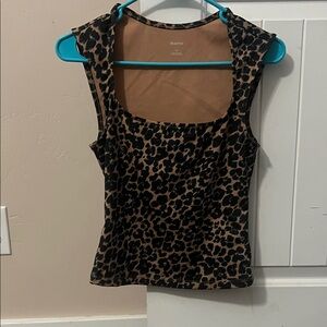 Anthropology Brown Leopard Print Tank Top